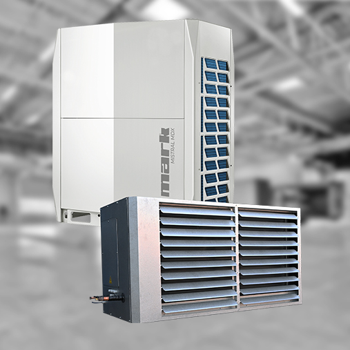 Le Mark MISTRAL MDX est un système VRF spécialement conçu pour le chauffage et le refroidissement à haut rendement énergétique des grands espaces.